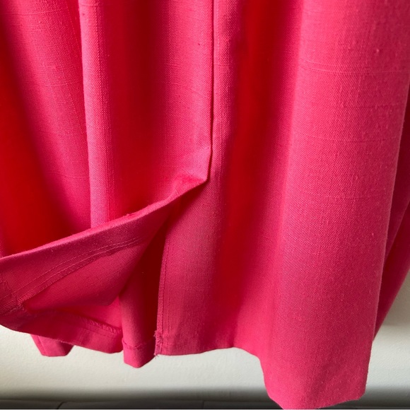 $5 FOR $25 | Vintage Barbiecore Sheath Modest Midi Dress Pink White 14 - Picture 12 of 13